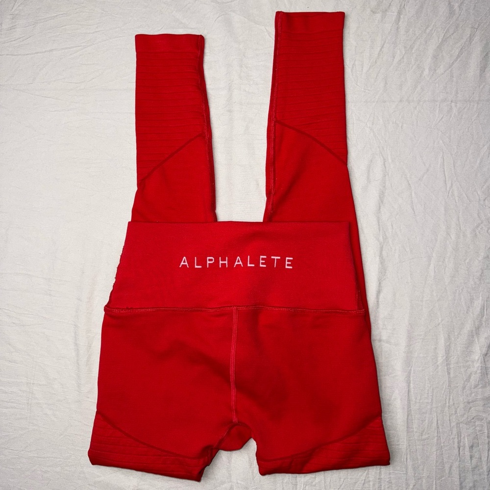 Alphalete Red Full Length Performance Leggings Si… - image 1